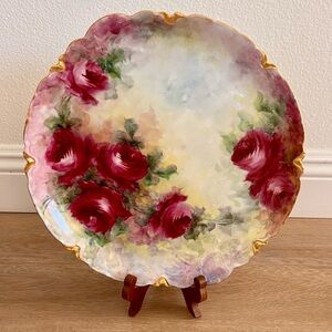 ANTIQUE LIMOGES‎ HAVILAND HAND PAINTED PLATE PLATTER TRAY 12.5” SIGNED BY HADLEY